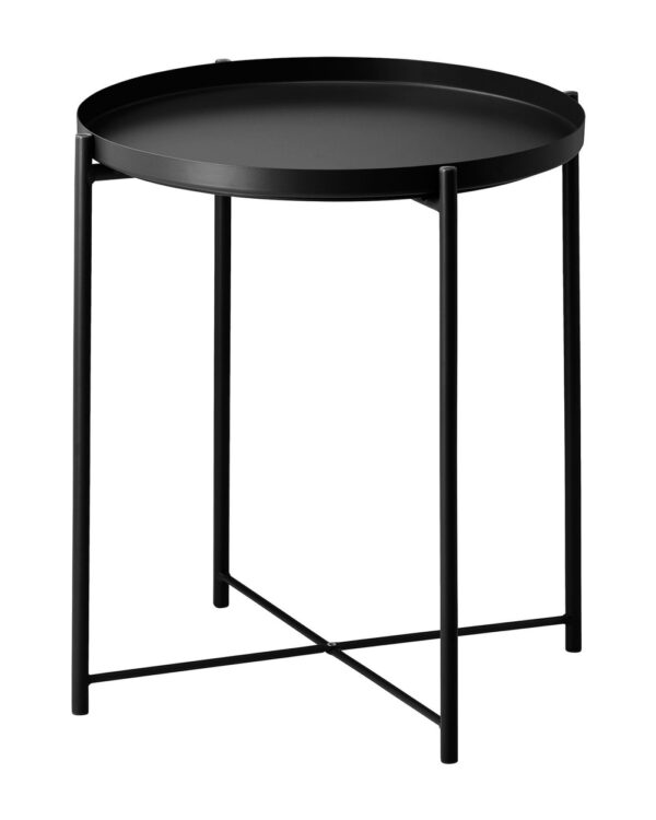 Stolik pomocniczy GLADOM z tacą czarny 45 cm