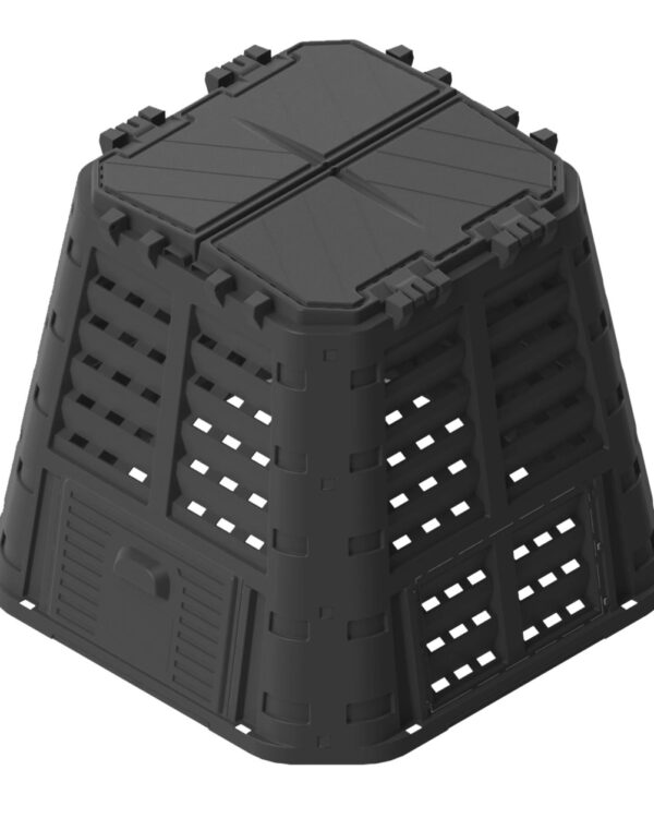 Kompostownik ogrodowy czarny, 480 l