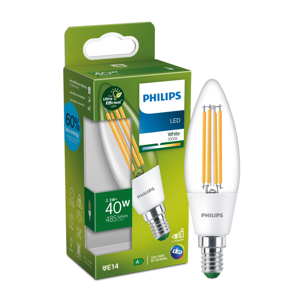 Żarówka LED Philips E14 2,3 W 485 lm, ciepła biel