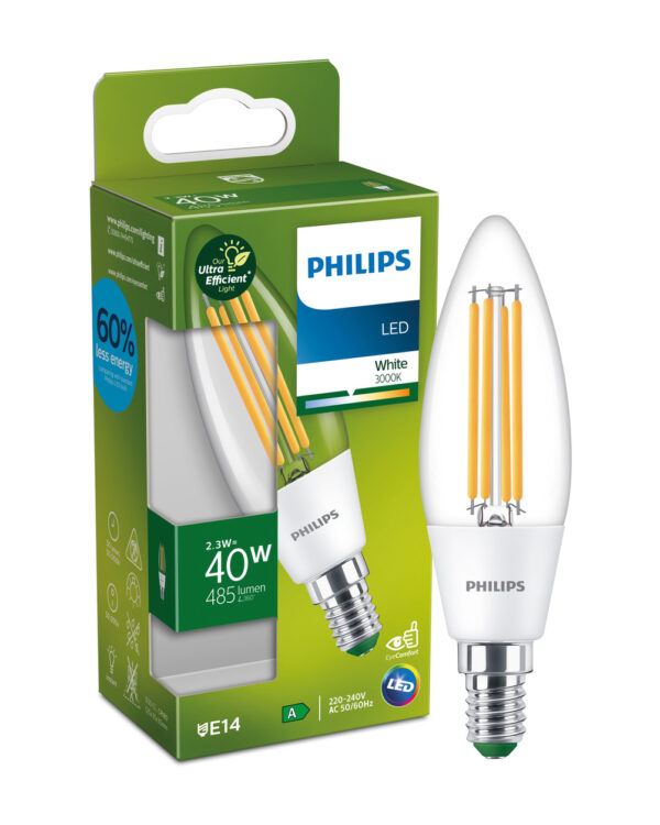 Żarówka LED Philips E14 2,3 W 485 lm, ciepła biel