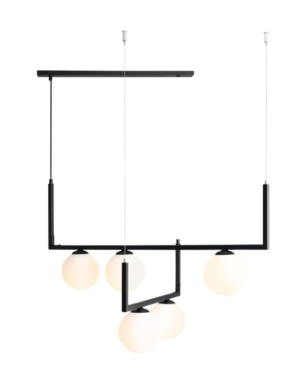 Żyrandol Aldex Artemere Black 5 × E14, czarno-biały