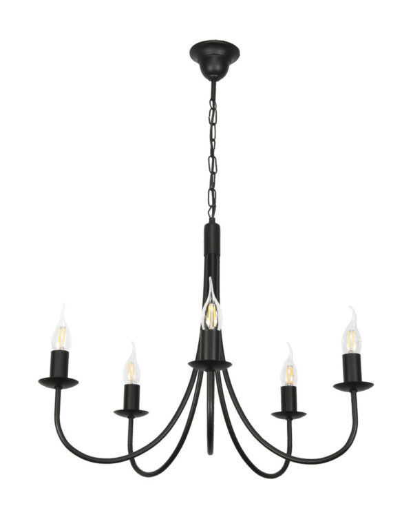 Żyrandol Edylit Lumen Negro 5 × E14, czarny