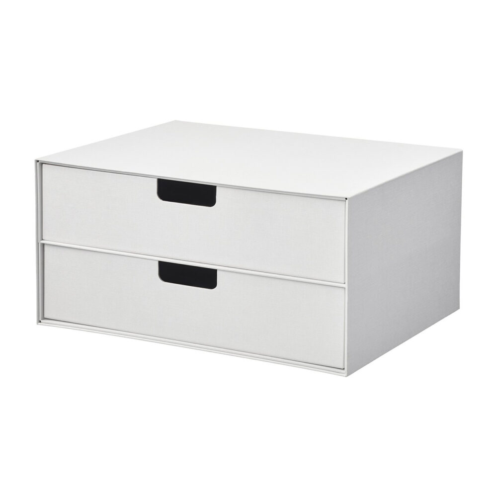 Mini komoda FJÄDERHARV z 2 szufladami, biała