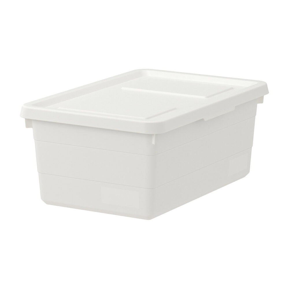 Pojemnik SOCKERBIT 38×25×15 cm z pokrywką, biały