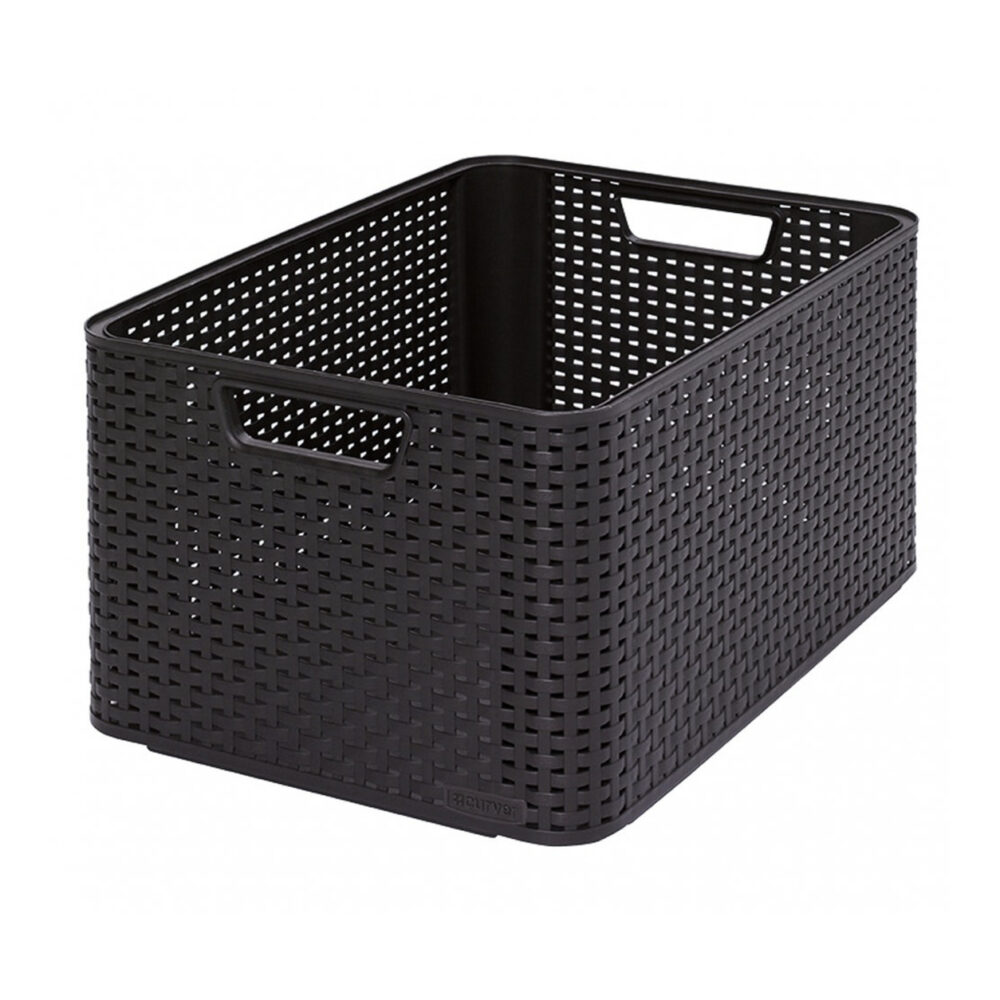 Kosz Rattan Style 30 l, ciemnobrązowy