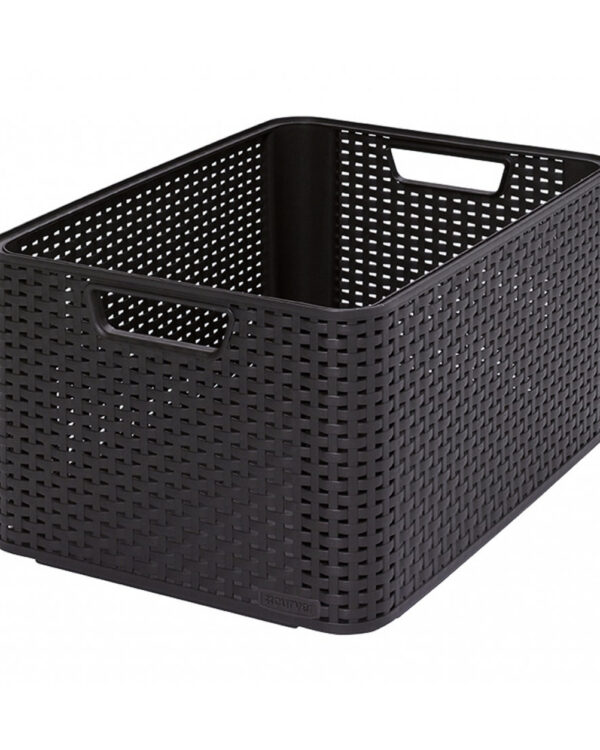 Kosz Rattan Style 30 l, ciemnobrązowy